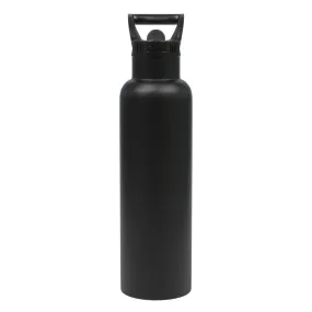 Fifty-Fifty 592233 21 Oz Vacuum Insulation Water Bottle with Straw Cap, Black