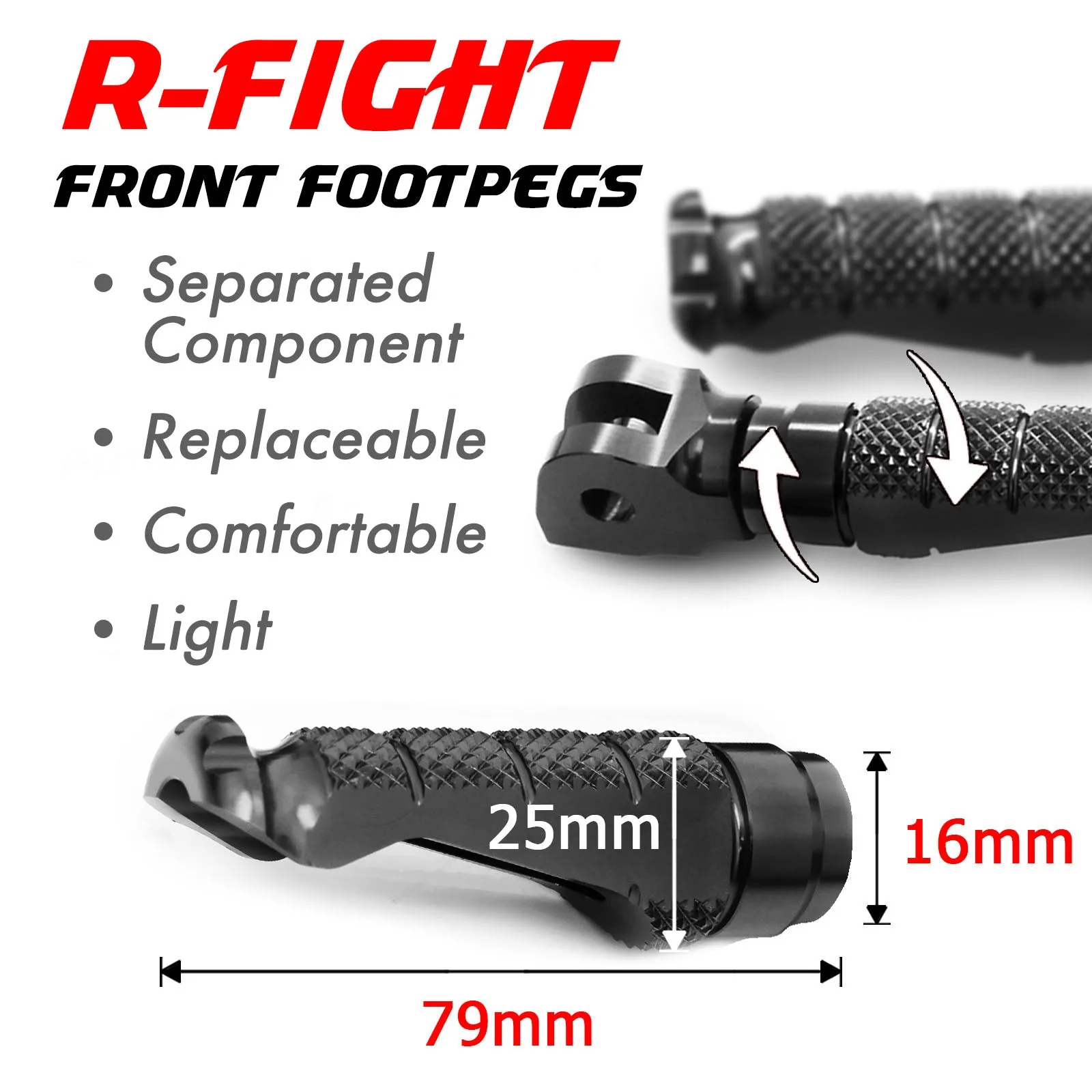 Fits Razor SX 125 350 500 R-FIGHT Foot Pegs