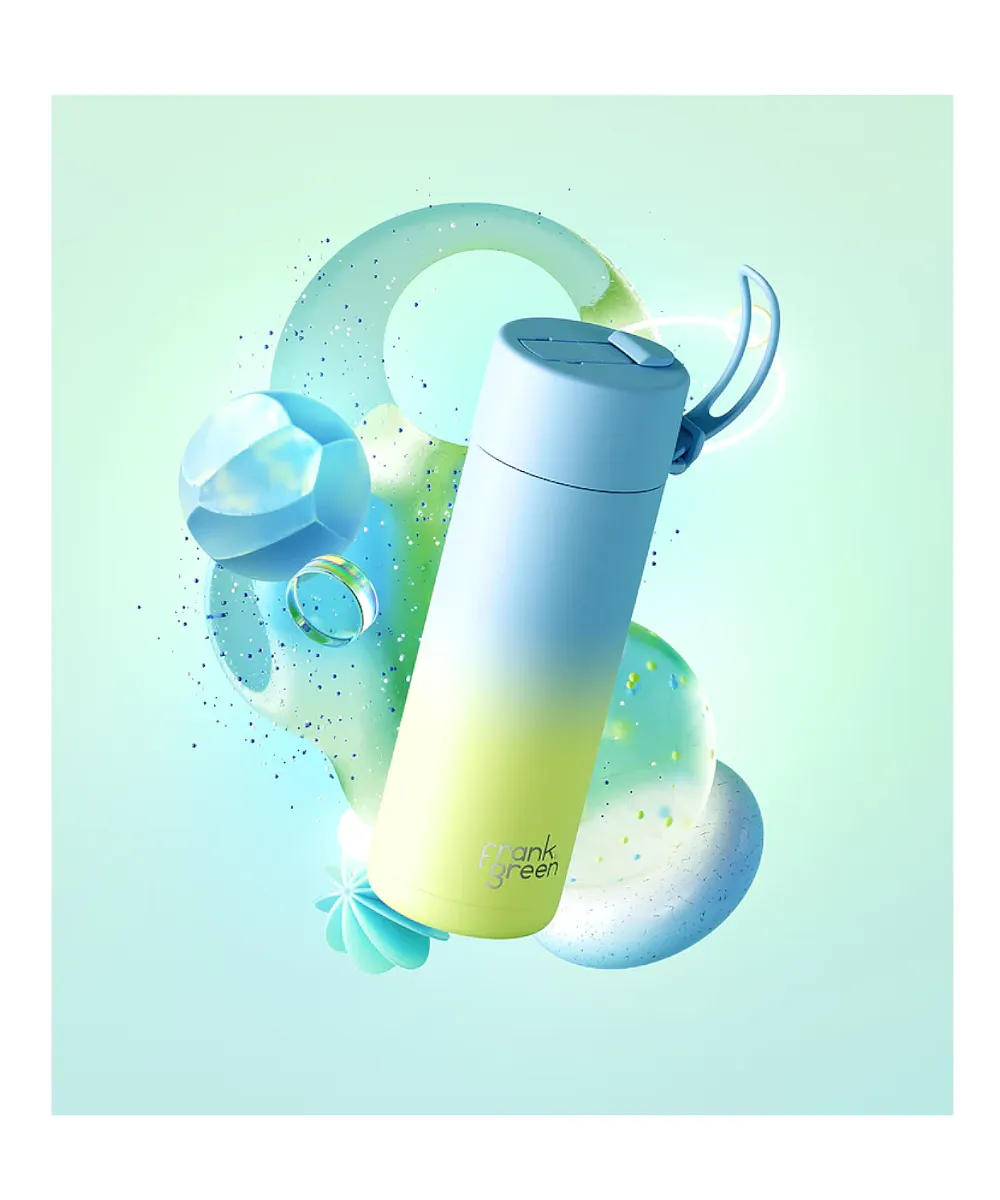 Frank Green Gradient Reusable Ceramic Bottle 595ml (Sky Blue/Pistachio Green)