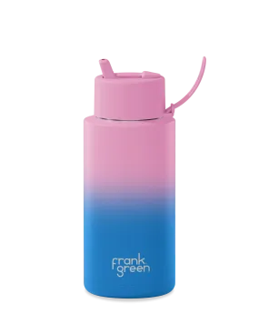 Frank Green Wild Orchid Gradient Ceramic Reusable Bottle with Flip Straw Lid 1,000ml (34oz)