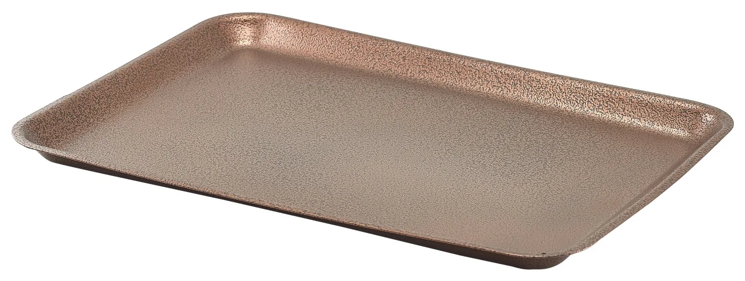 Galvanised Steel Tray 31.5x21.5x2cm Hammered Copper