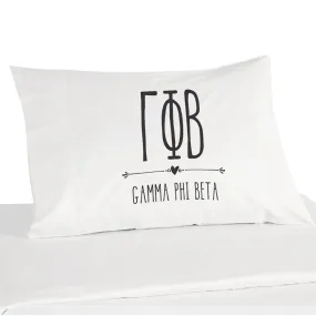 Gamma Phi Beta Boho Greek Letters and Name Pillowcase