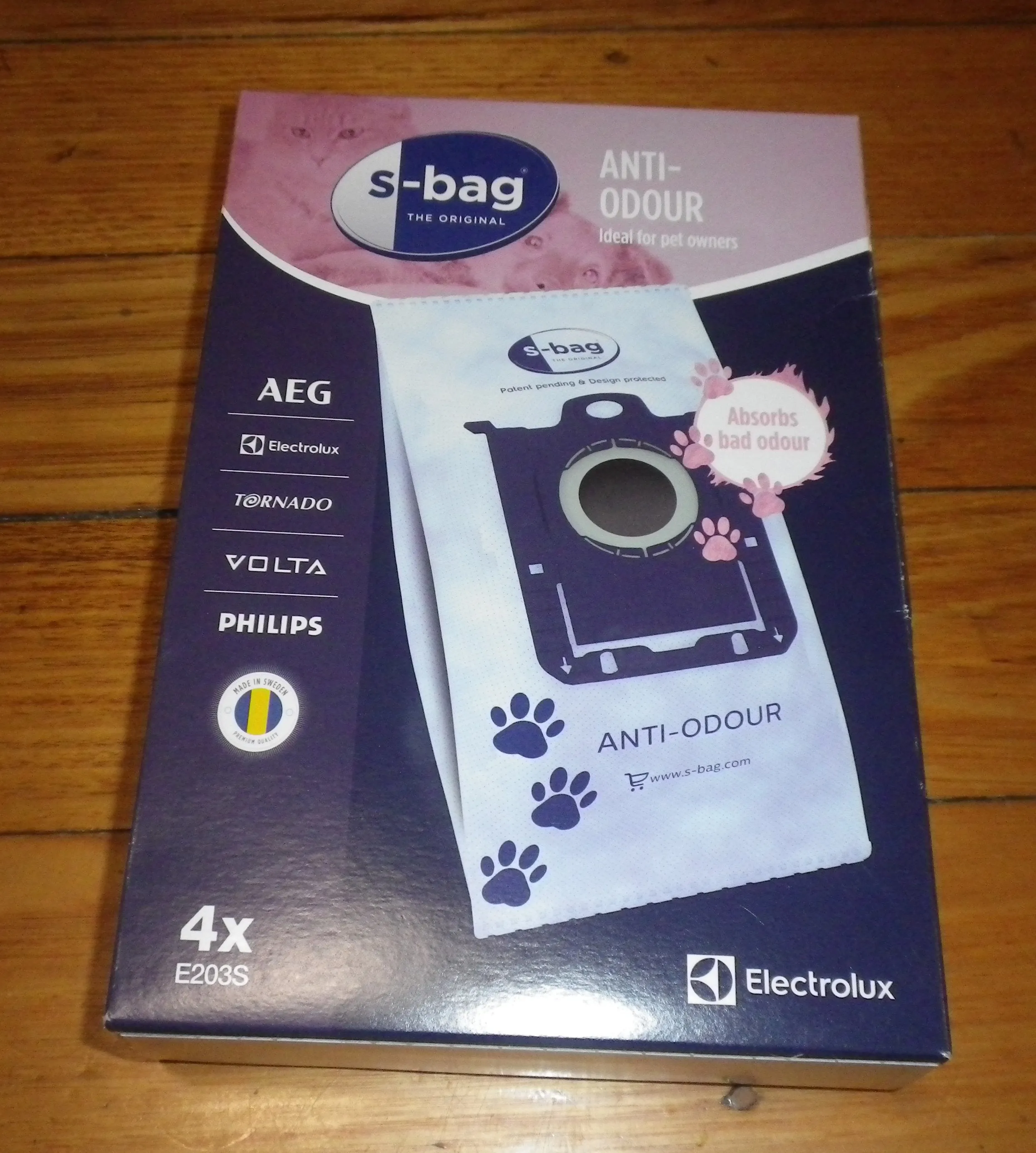 Genuine Electrolux Anti-Odour S-Bag Vacuum Bags for Pets - Part # E203S