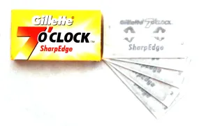 Gillette 7 O'Clock Yellow Razor Blades (1 Pack of 5 Blades)