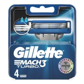 Gillette Mach3 Turbo Razor Blade Refills (4 Pack)