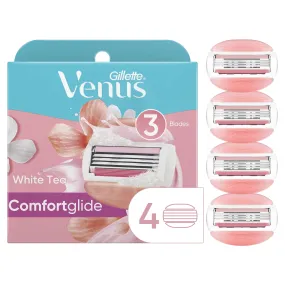 Gillette Venus Comfort Glide White Tea Women's Razor Blade Refills, 4 Count