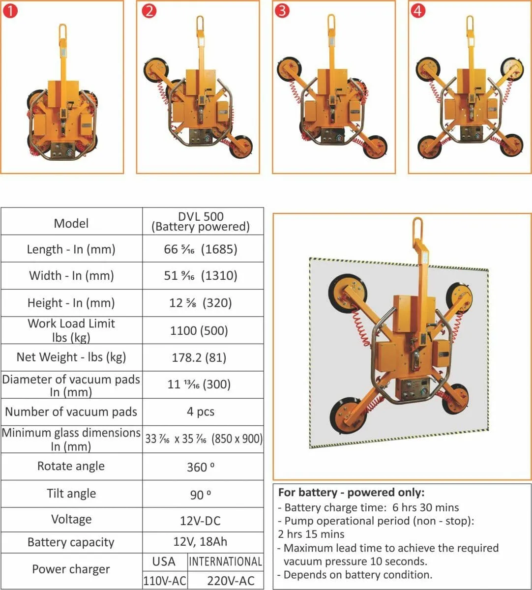 Glass Vacuum Lifter DVL 500