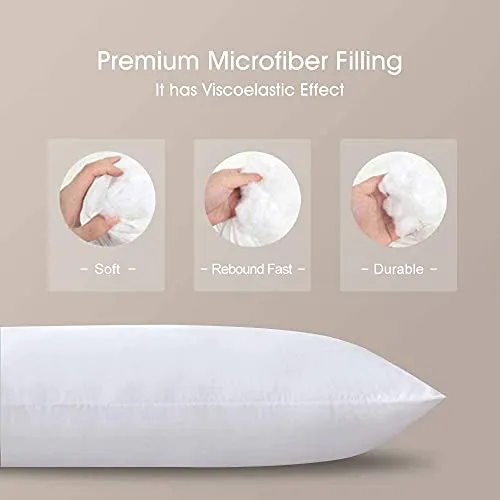 H B MSALA (DEVICE) Microfiber Insert Soft Long Bed Breathable Full Body Pillow For Adult Side Sleeper (White, 20 X 54 Inch)