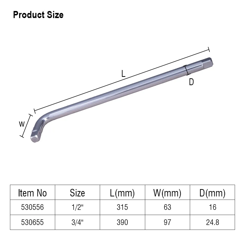 Harden 1/2" Dr12.5mm L Type Wrench