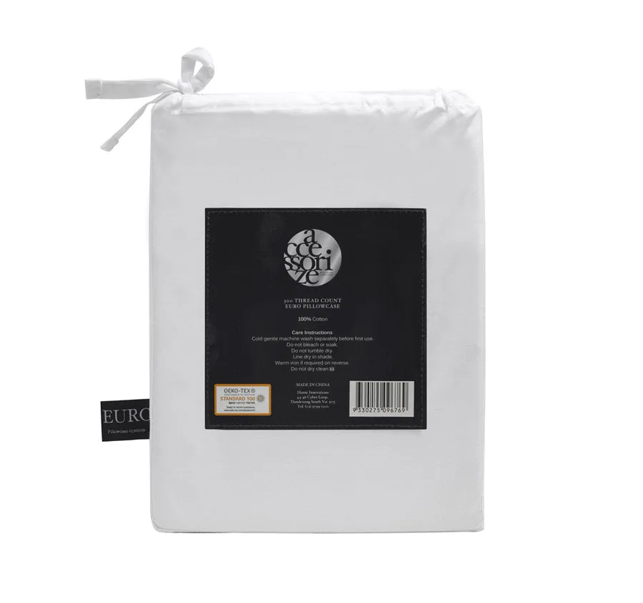 Hotel Deluxe European Pillowcase White