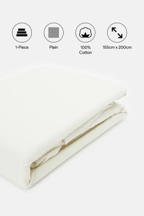 Ivory Cotton Fitted Sheet (Double Size)