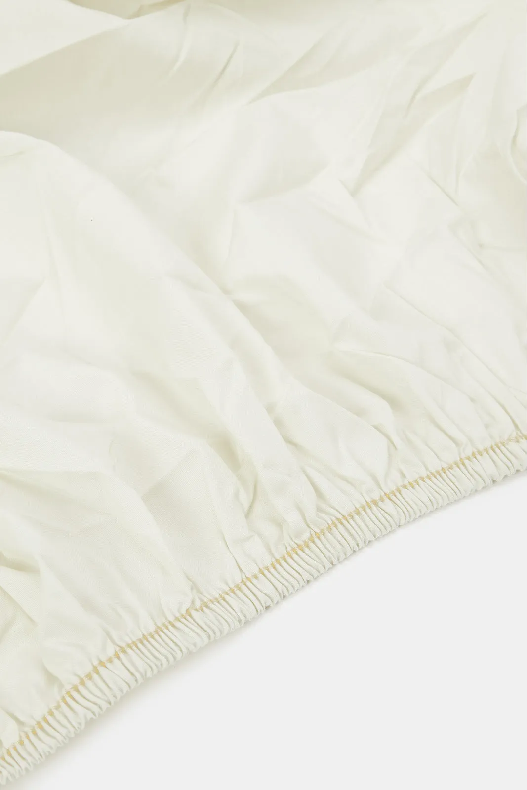 Ivory Cotton Fitted Sheet (Double Size)