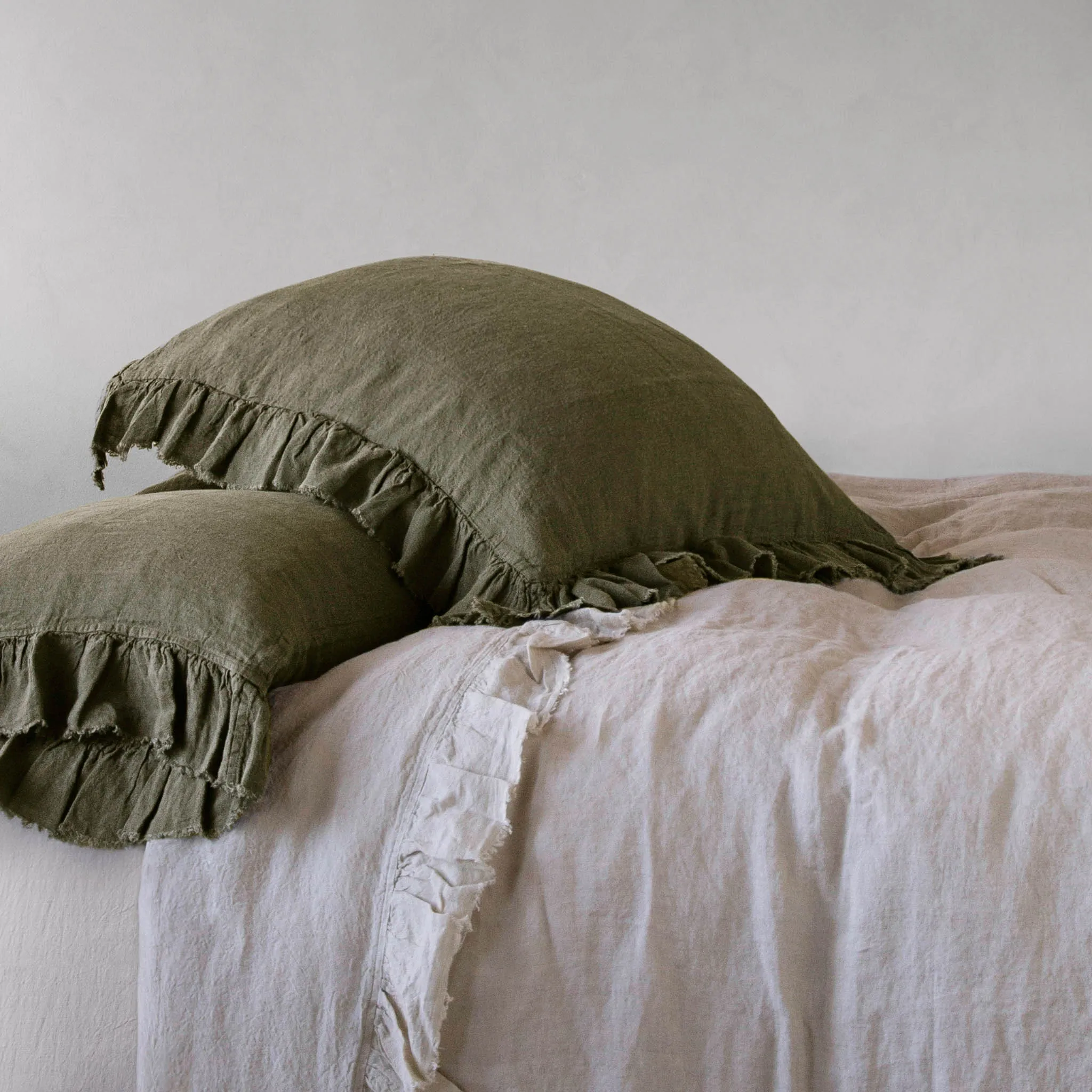 Kristine European Linen Pillowcase - Armee