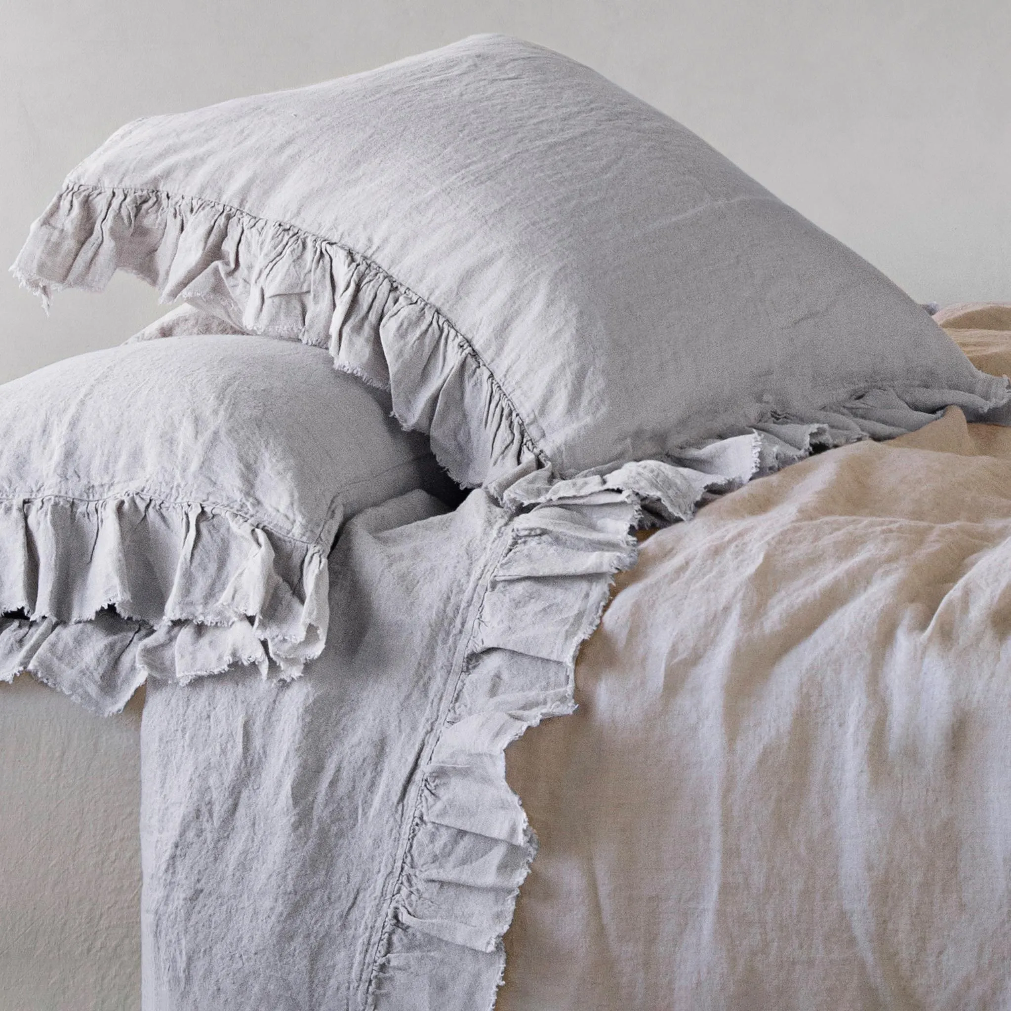 Kristine Linen Flat Sheet - Fog