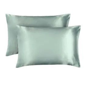 Lewis's Satin Feel 2 Pack Pillowcases - Blue