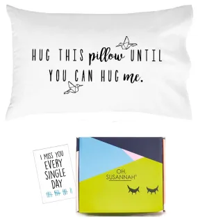 Long Distance Relationship Gift - "Hug This Pillow" Pillow Case