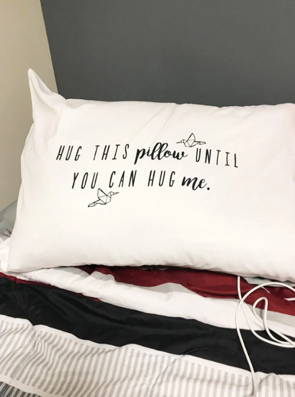 Long Distance Relationship Gift - "Hug This Pillow" Pillow Case