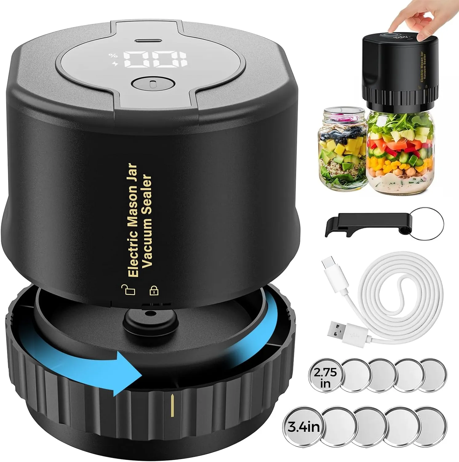 Mason Jar Electric Vacuum Sealer Kit