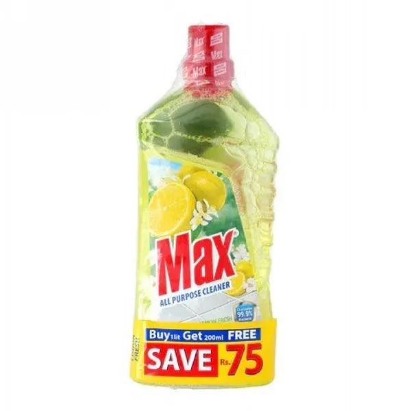 MAX ALL PURPOSE CLEANER LEMON FRESH 1000ML GET 200ML