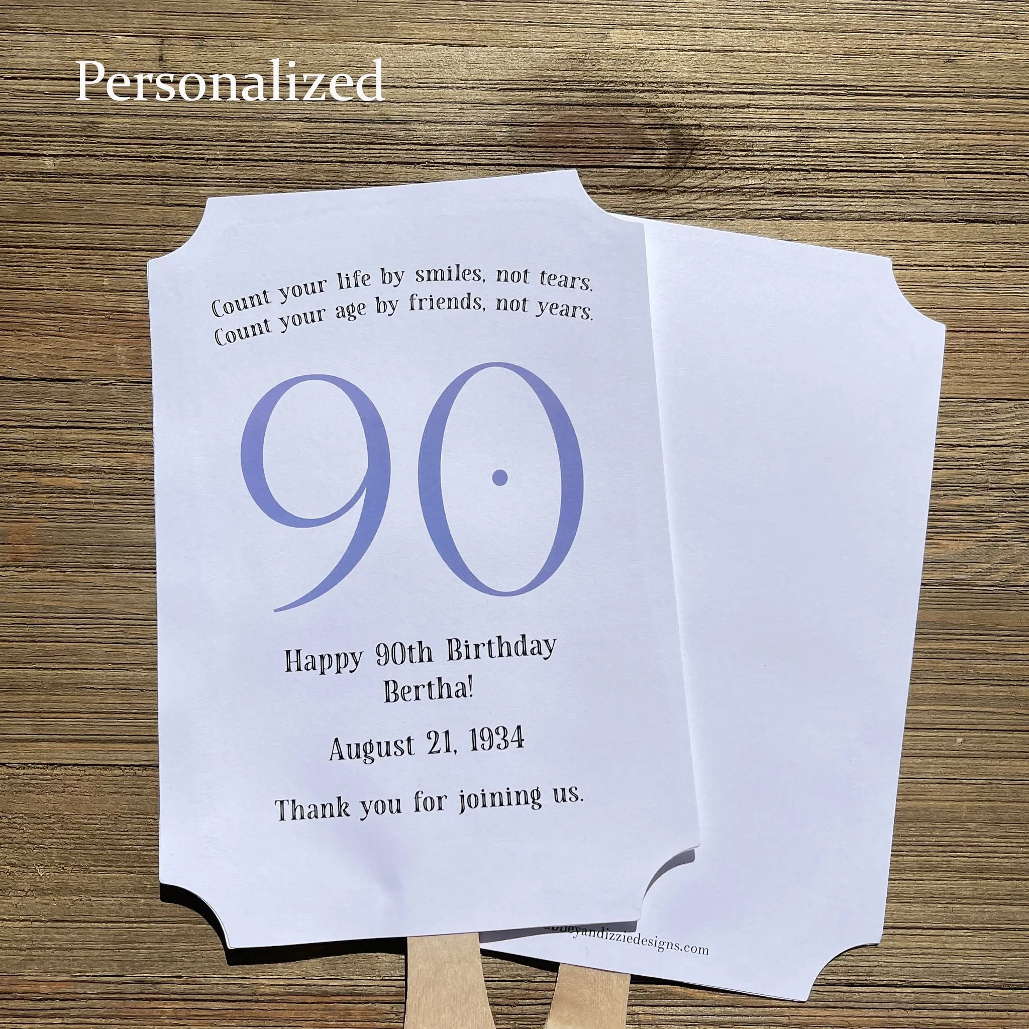 Milestone Birthday  Favor Fans