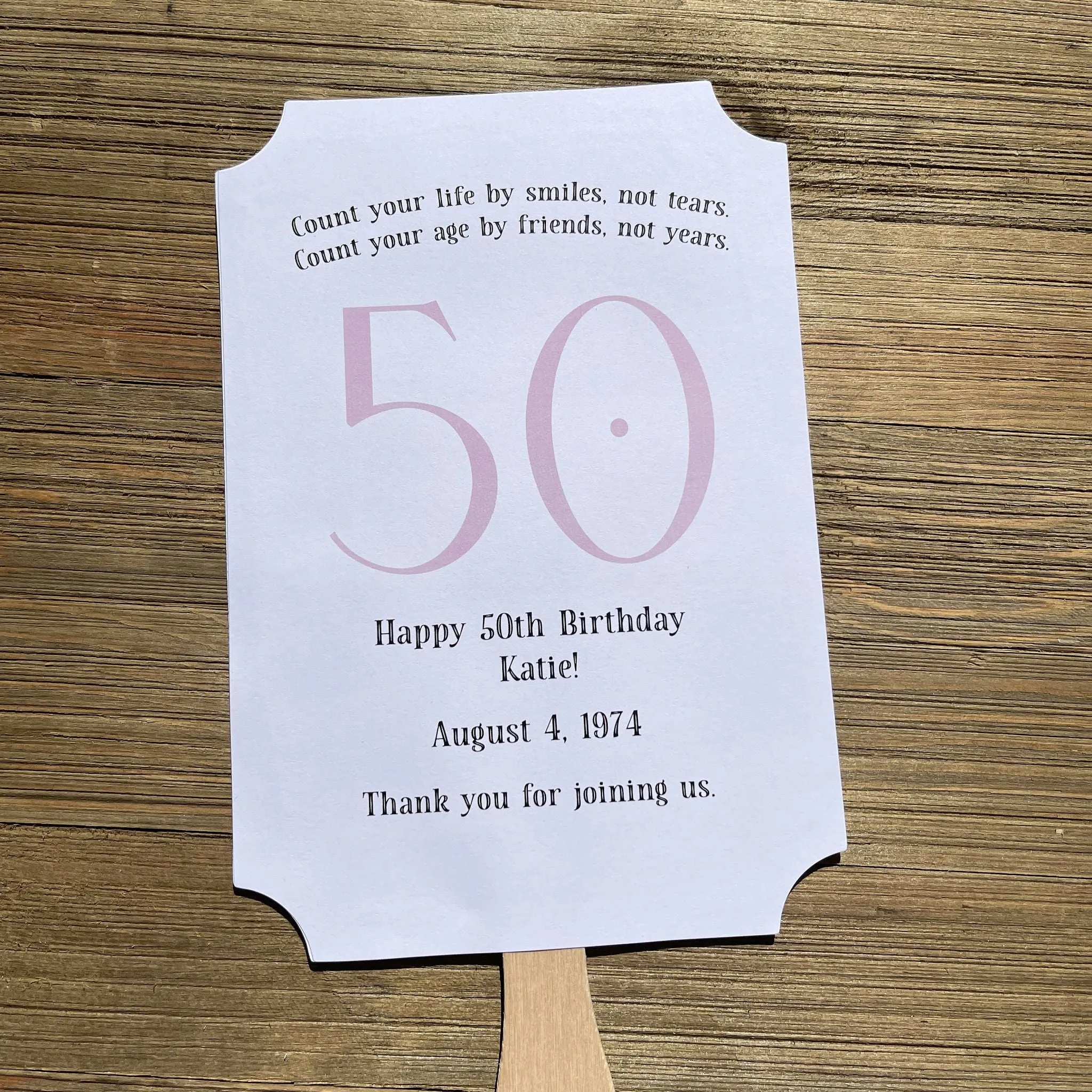 Milestone Birthday  Favor Fans