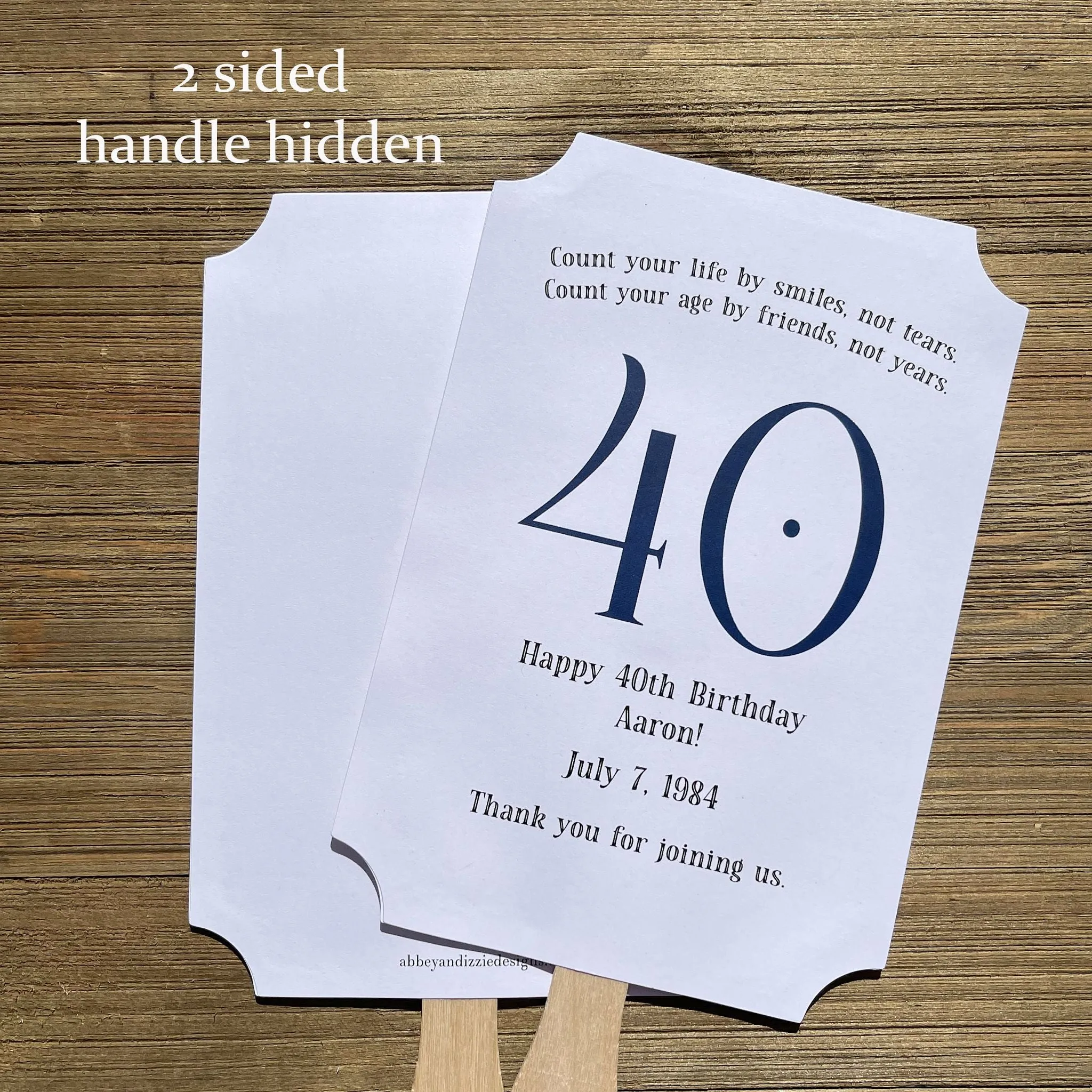 Milestone Birthday  Favor Fans