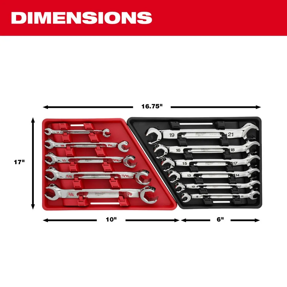 Milwaukee 48-22-9471 6pc Double End Flare Nut Wrench Set - Metric