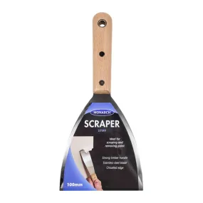 MONARCH Wooden Handle Scraper Stiff 100mm