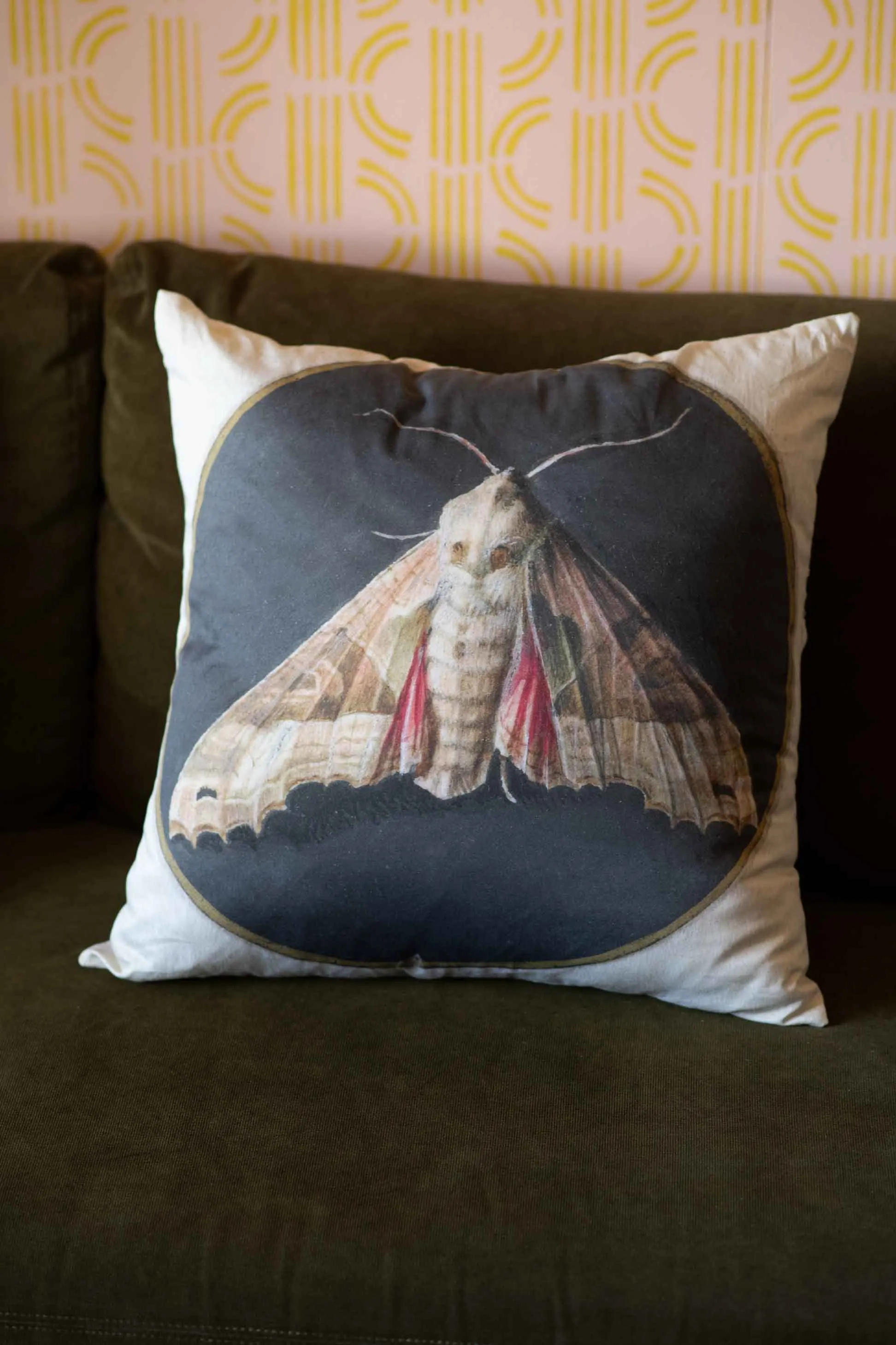 Moth cushion cover *organic cotton