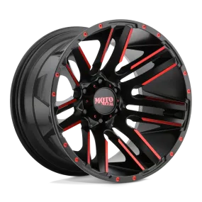 Moto Metal MO978 Razor 22X12 8X170 -44 mm Satin Black Machined Red Tint