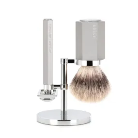 MUHLE Hexagon Pure Shaving Set with Safety Razor & Silvertip Fibre® Shaving Brush