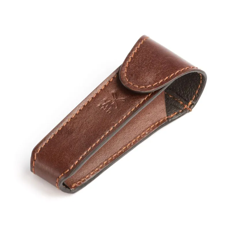 MUHLE Travel Brown Leather Pouch for Safety Razor