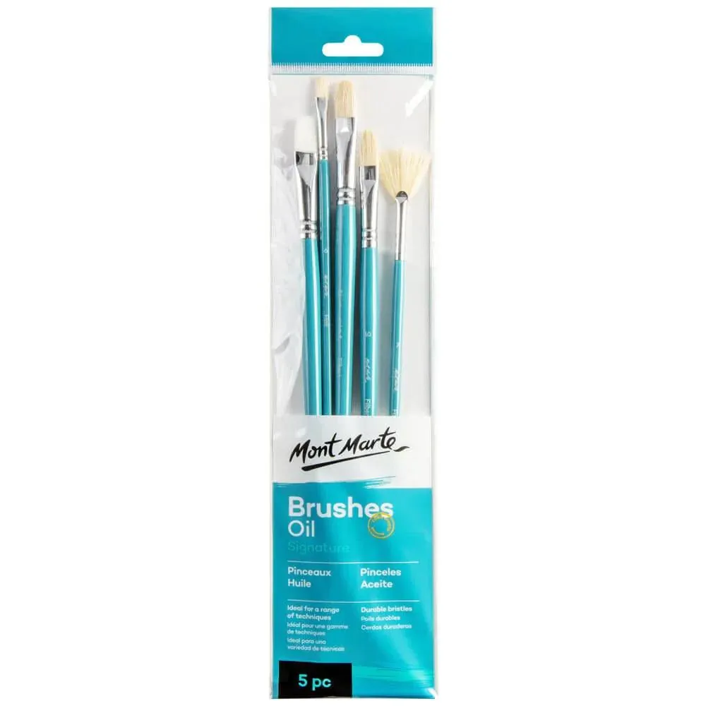 Oil Brushes Signature Range 5pc - Mont Marte