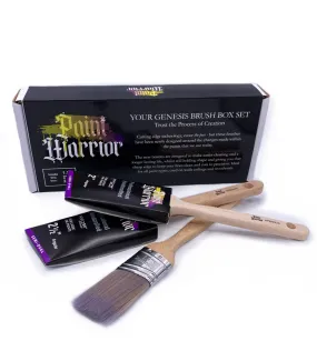 Paint Warrior Semi Oval Angled Long Handle Paint Brush Boxset