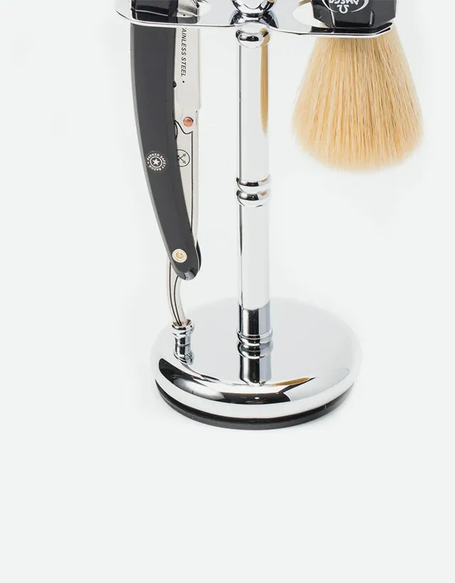 Parker - Chrome Straight Razor and Brush Stand, STRSTD