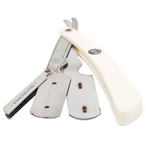 Parker - SRW White Stainless Steel Clip Type Shavette Straight Razor