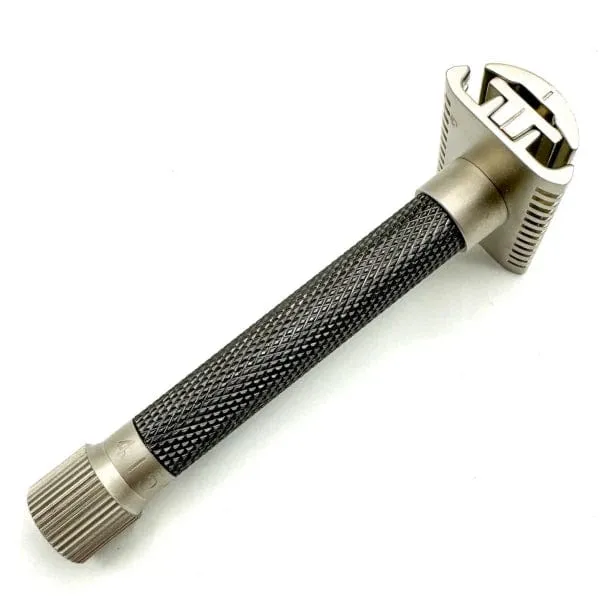 Parker Variant Adjustable Safety Razor Open Comb (Graphite) - Get Free Feather Razor Blades With Purchase