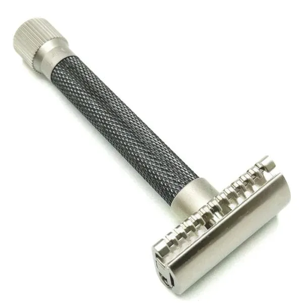 Parker Variant Adjustable Safety Razor Open Comb (Graphite) - Get Free Feather Razor Blades With Purchase