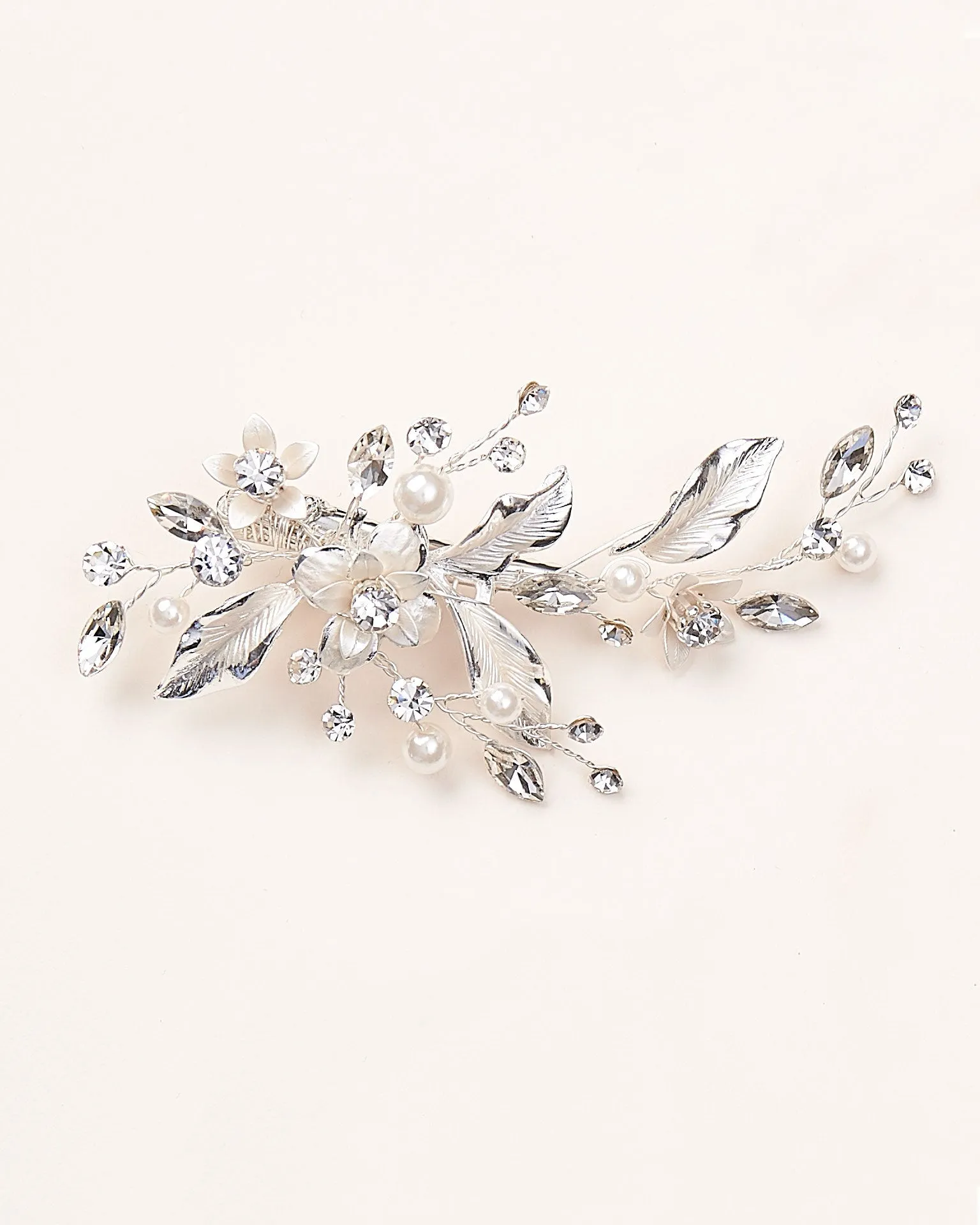 Petite Pearl & Floral Hair Clip