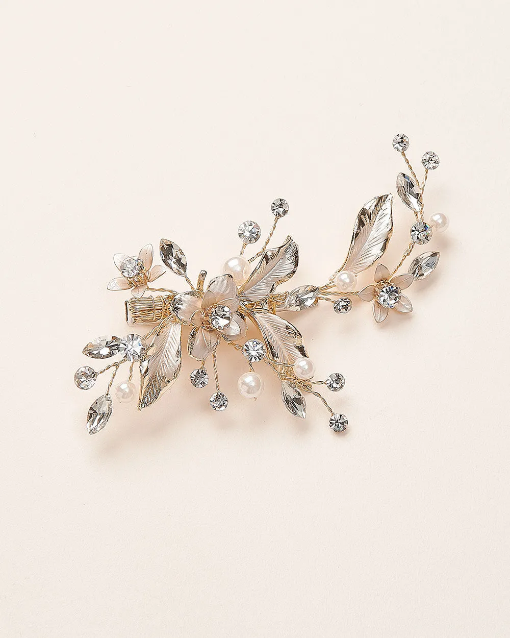 Petite Pearl & Floral Hair Clip