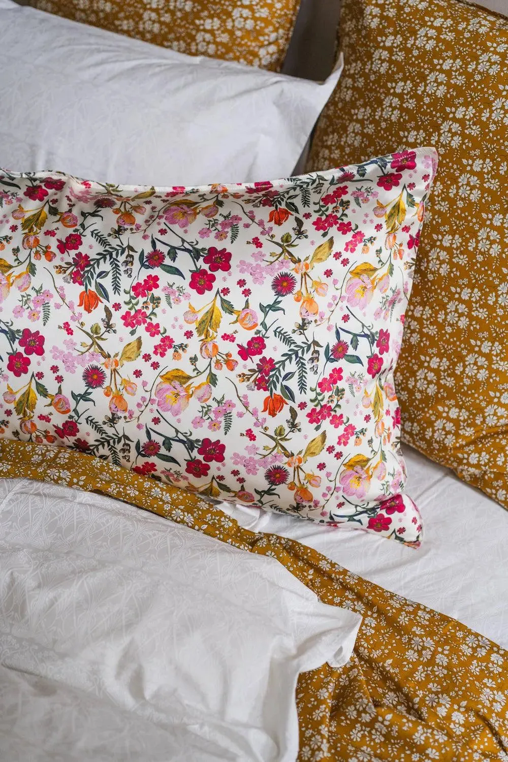 Pillowcase Made With Liberty Fabric IANTHE WHITE