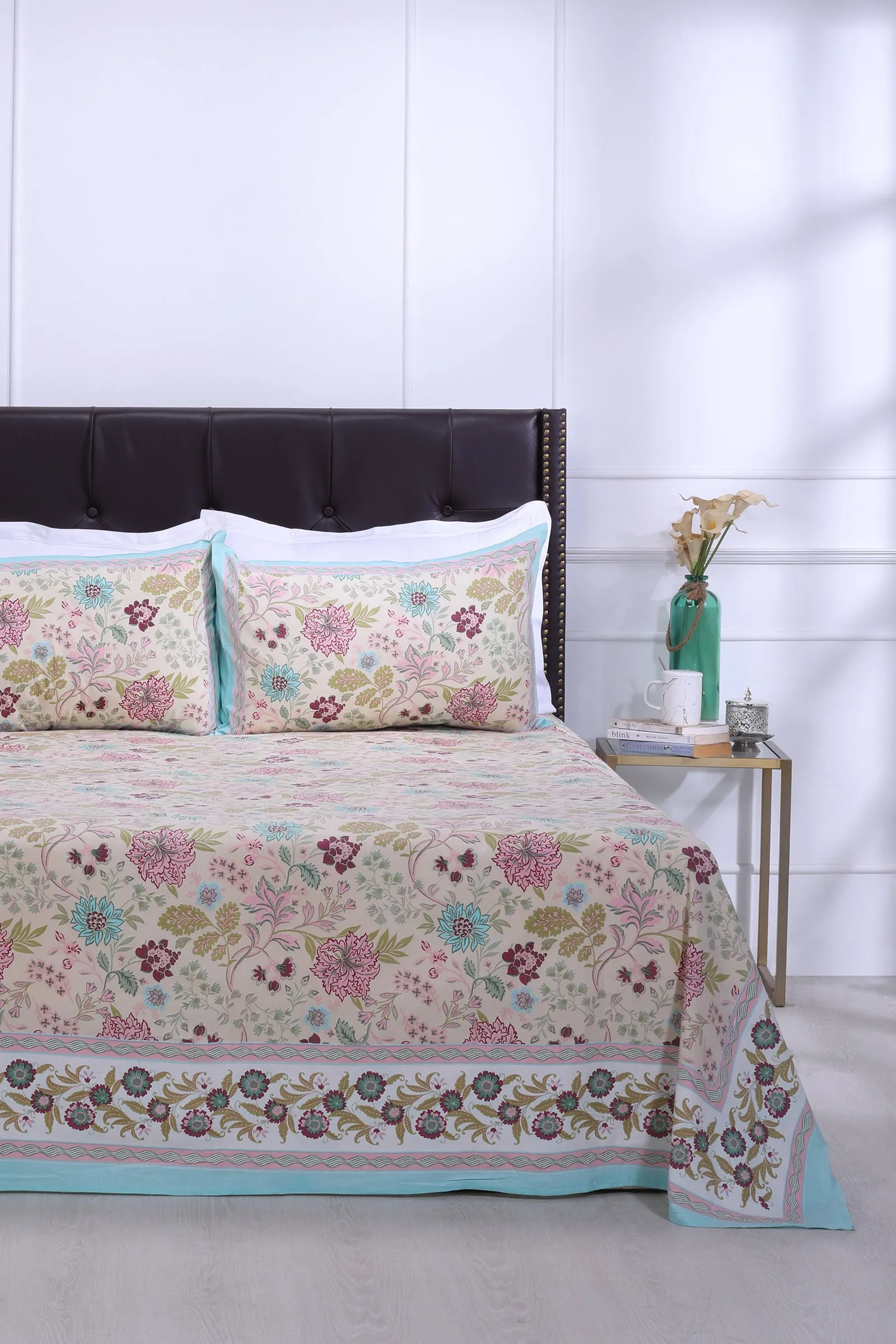 Rama Florence Turquoise Cotton Bedsheet