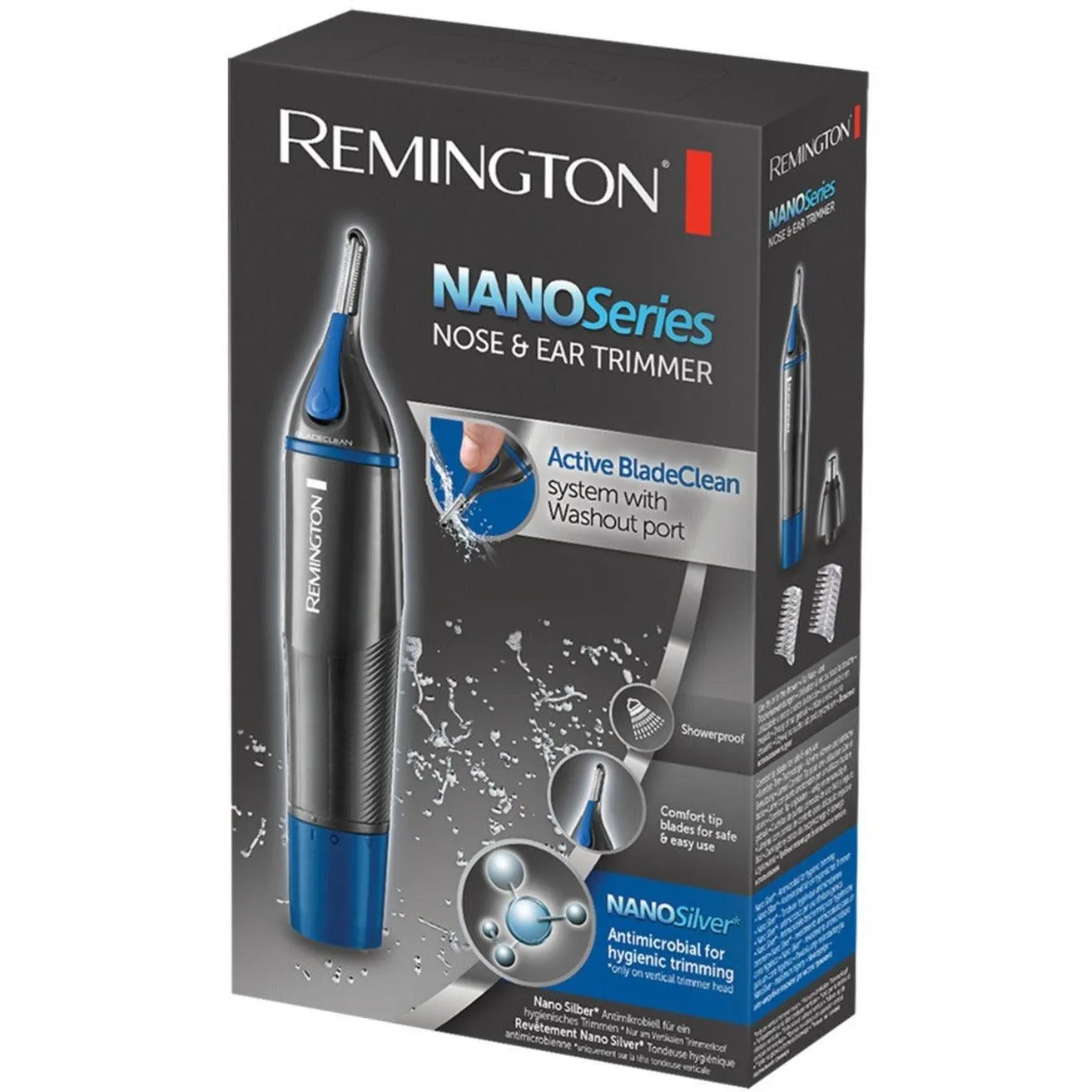 Remington Nano Series Nose and Ear Trimmer - Black & Blue | NE3850