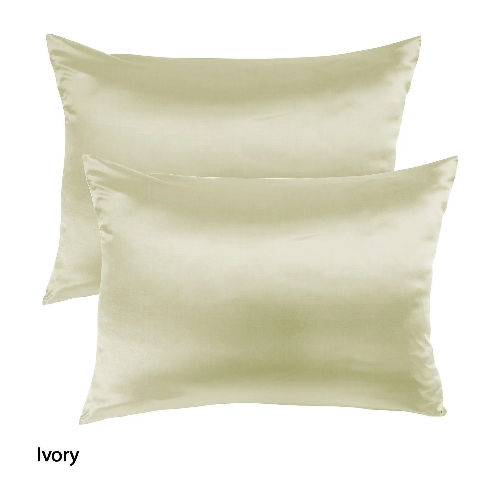 Royal Comfort Mulberry Soft Silk Hypoallergenic Pillowcase Twin Pack 51 x 76cm - Ivory