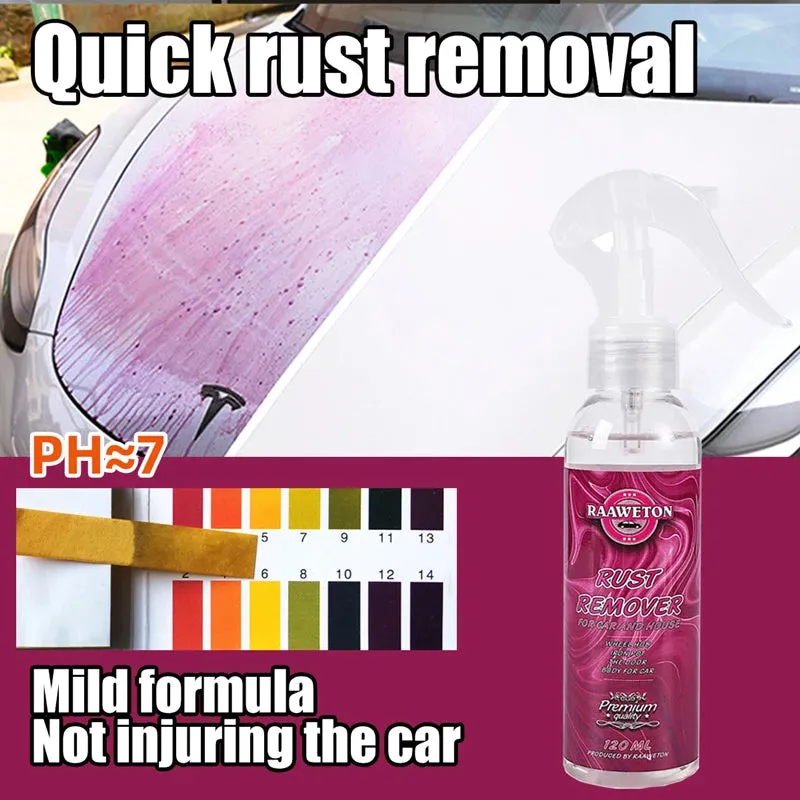 Rust Remover Spray Remove Iron Particles Car Paint Motorcycle RV Boat Faucet Metal Use Car Wax Car Wash Refurbishing Polishing