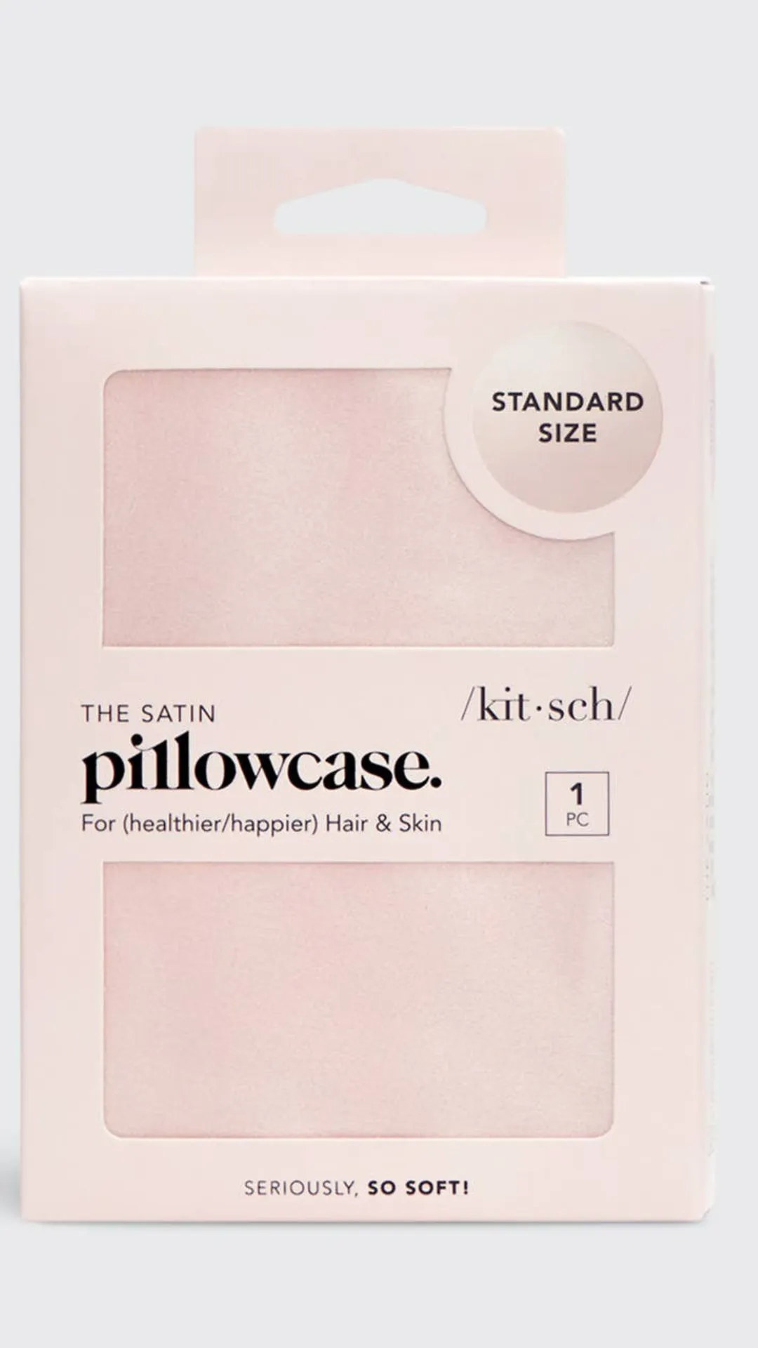 Satin Pillowcase - Blush | Luxurious Standard Pillowcase with Zipper by Kitsch