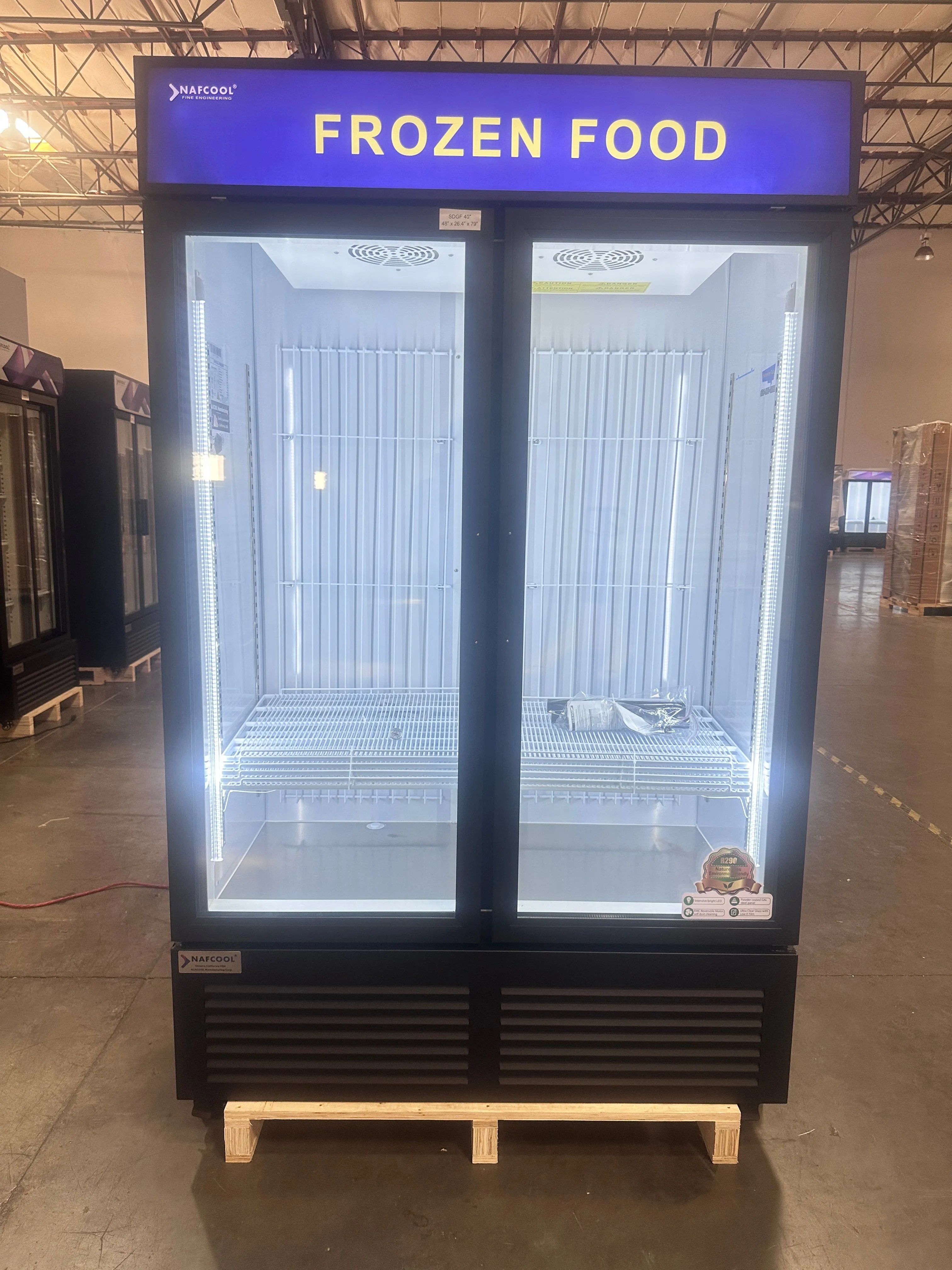 SDGF40'' Two Section Glass Door Freezer