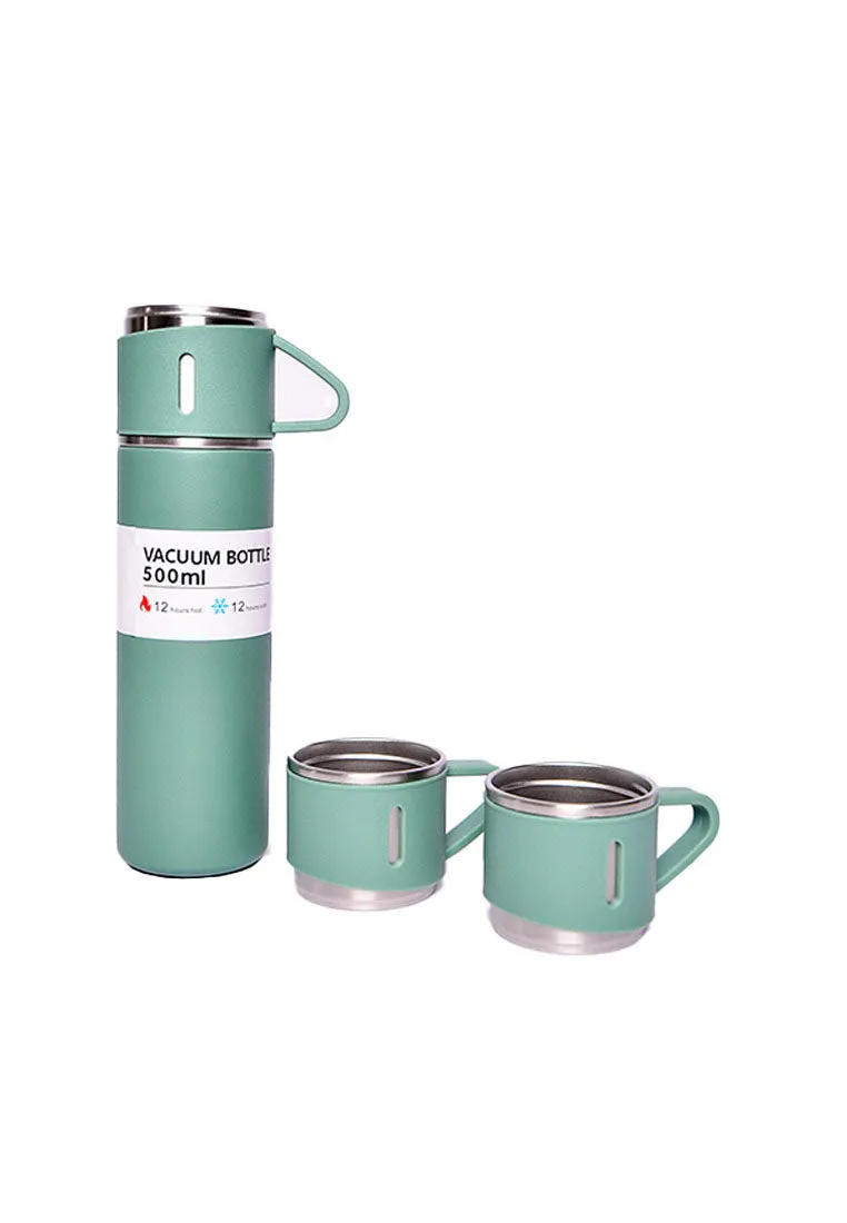 Stainless Steel Vacuum Flask with 3 Mugs