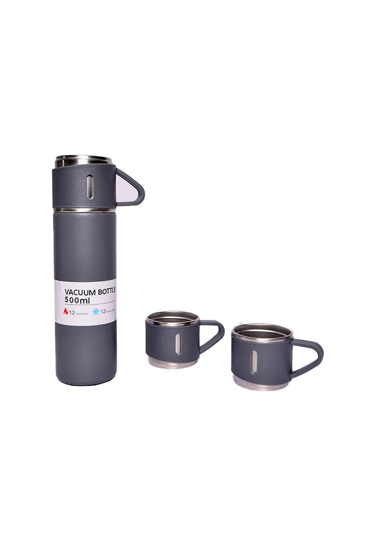 Stainless Steel Vacuum Flask with 3 Mugs