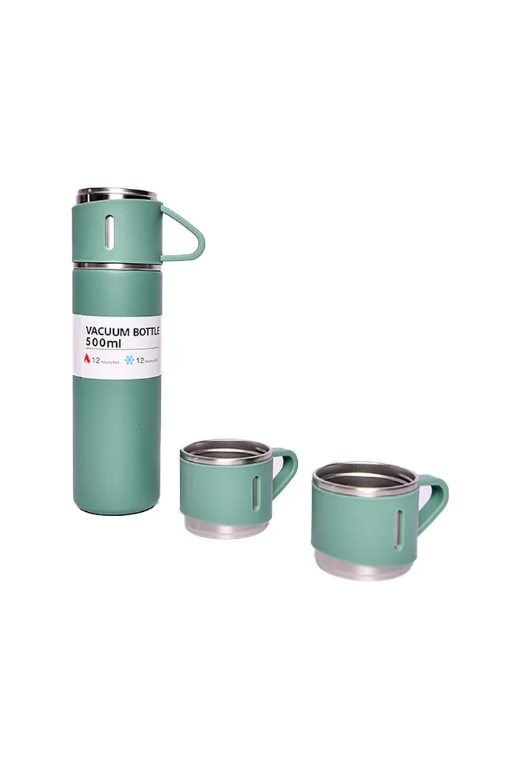 Stainless Steel Vacuum Flask with 3 Mugs